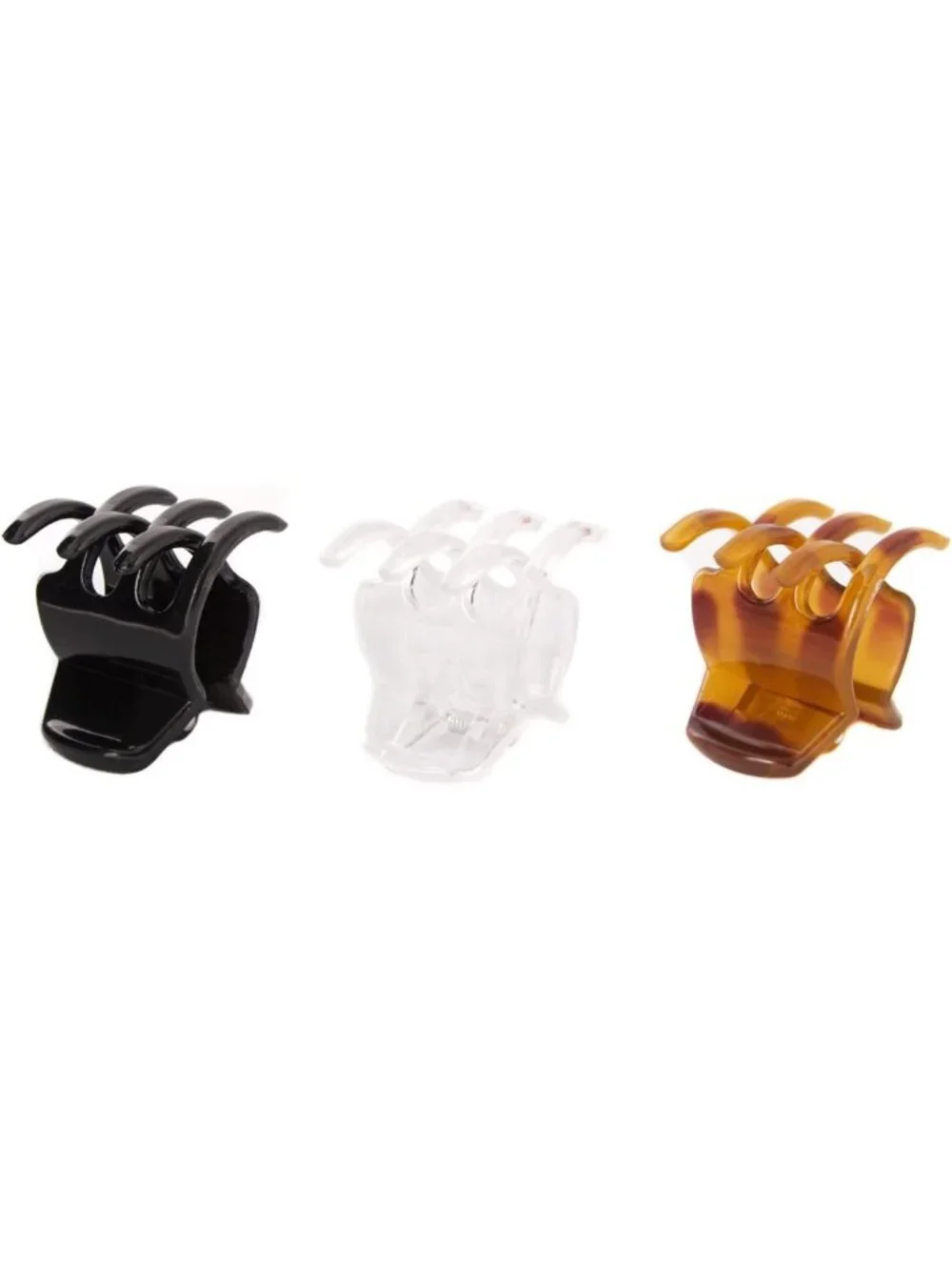 Classic Claw Hair Clips - 6-Pack in Clear, Brown & Black - Strong Hold for All